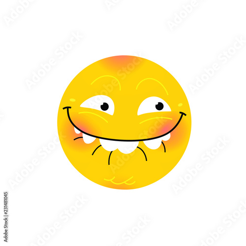 Smiley. Internet meme. Vector. Emotional smiley for expressions in social networks, chat rooms, messages, mobile and web applications. Emoji yellow face. Symbol, icon.