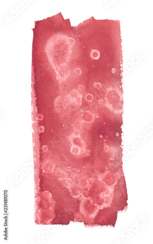 Long vertical red backdrop painted in watercolor on clean white background