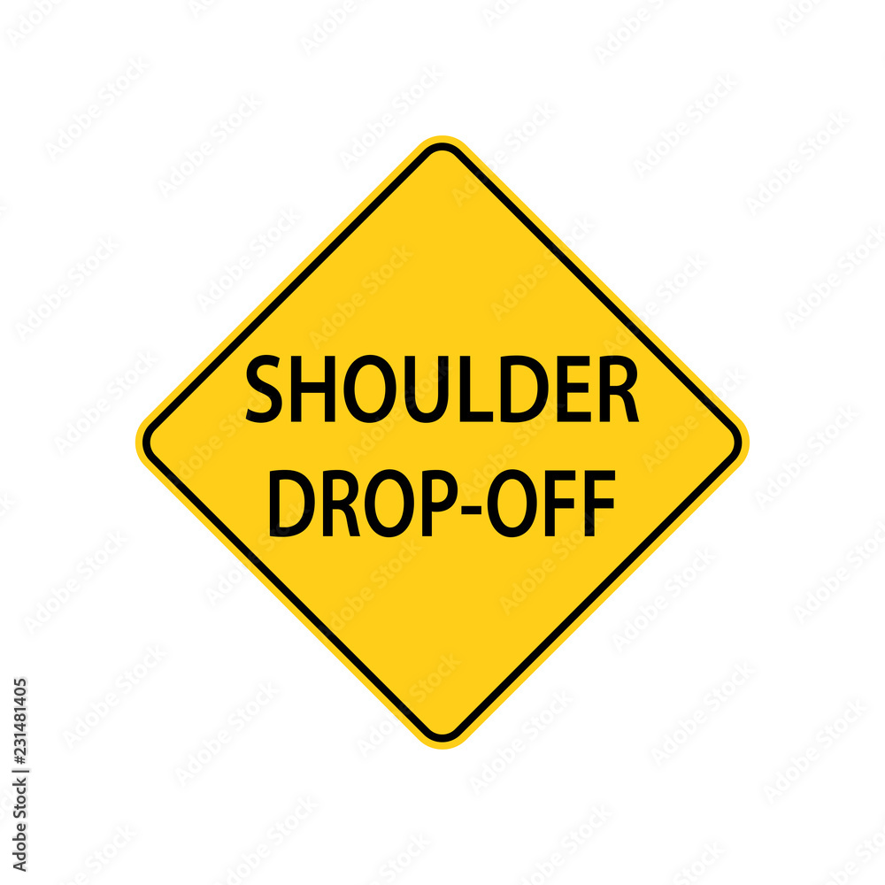USA traffic road sign. The shoulder is lower then the travel lane . vector illustration USA traffic road sign. The shoulder is lower then the travel lane . vector illustration