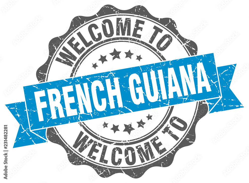 Fototapeta premium French Guiana round ribbon seal