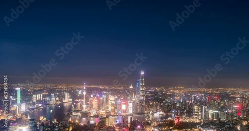 Wallpaper Mural Aerial view of Shanghai at night Torontodigital.ca
