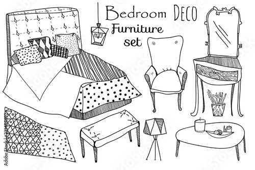 Graphic bedroom furniture set