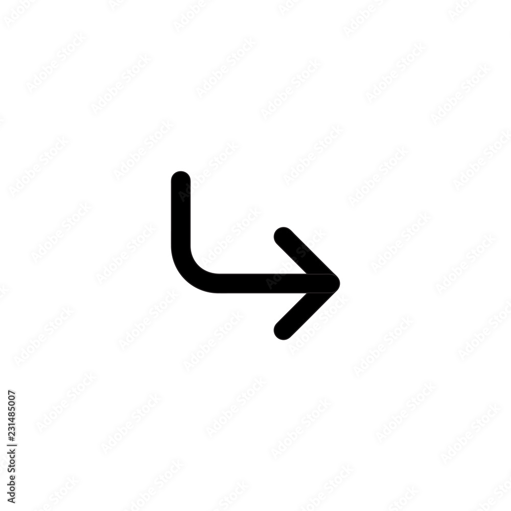 Corner down right vector icon isolated on background. Trendy sweet symbol. Pixel perfect. illustration EPS 10.
