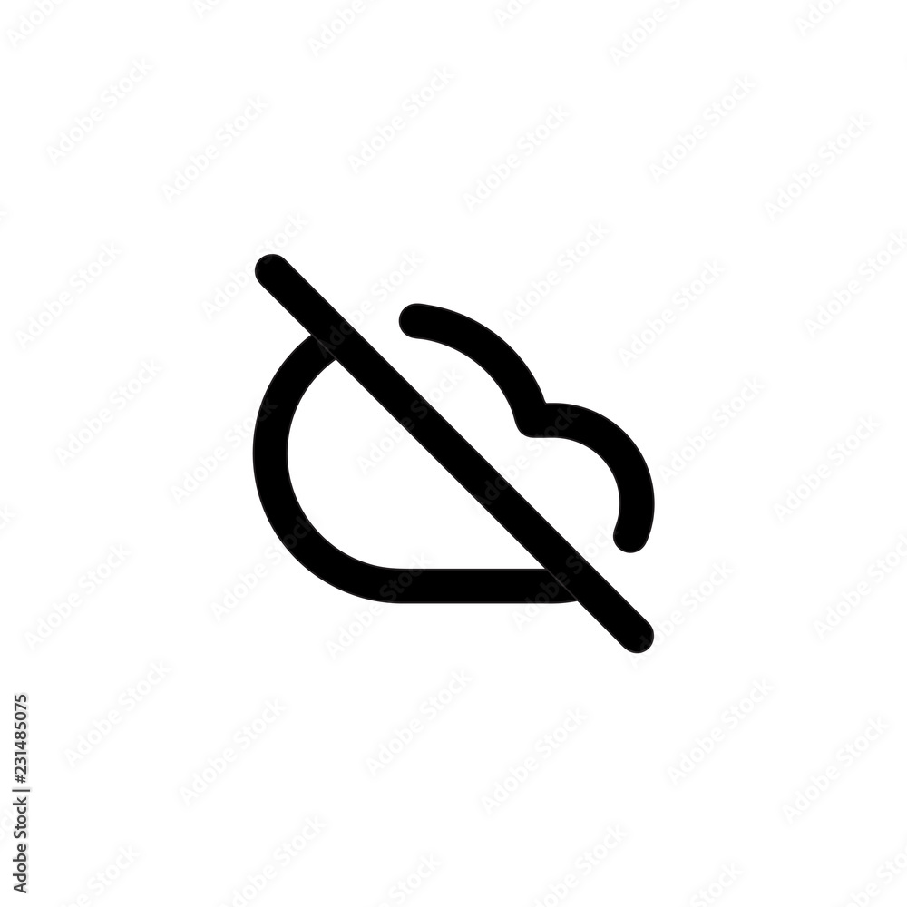 Fototapeta premium Cloud off vector icon isolated on background. Trendy sweet symbol. Pixel perfect. illustration EPS 10.