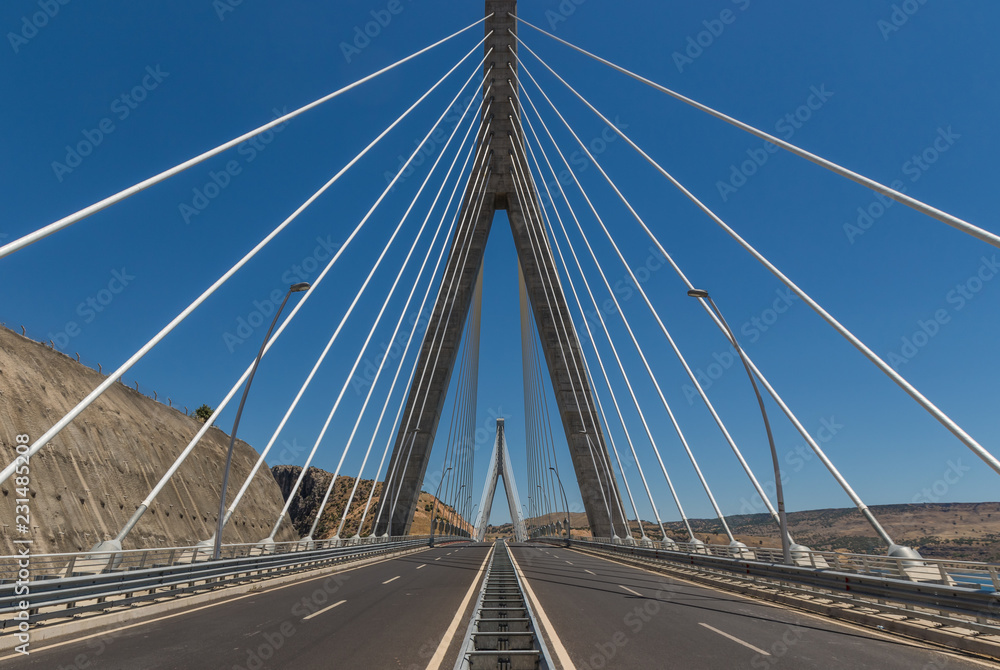 Euphrates River, Turkey - the Nissibi Euphrates Bridge is one of the most impressive infrastructures in the East of Turkey. Here in particular a look of the bridge