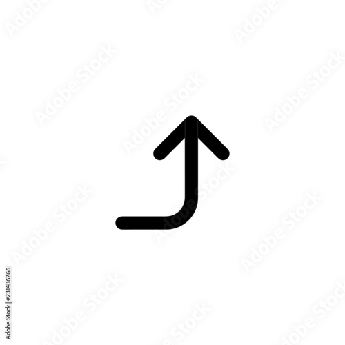 Corner right up vector icon isolated on background. Trendy sweet symbol. Pixel perfect. illustration EPS 10.
