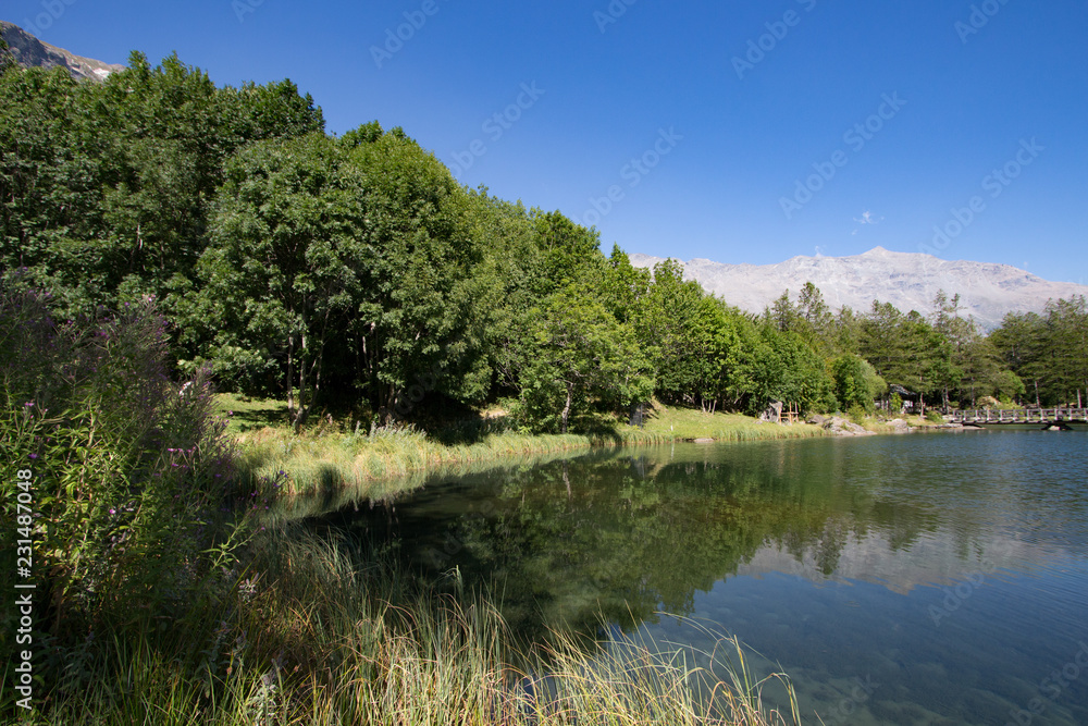 Alpine mountains refelecting in a lake