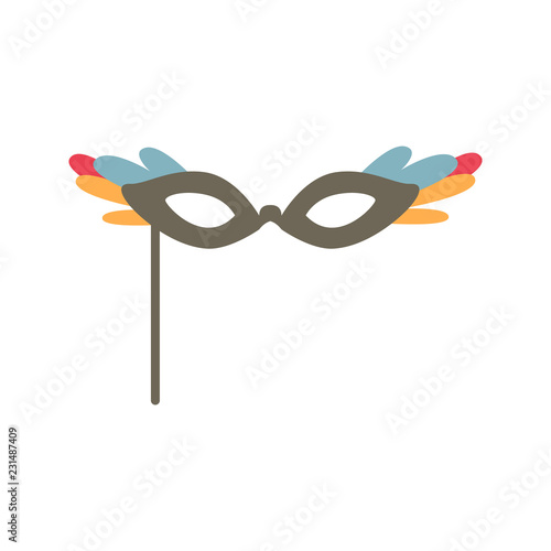 Party mask color vector icon. Flat design