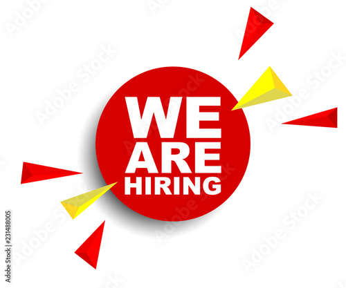 red vector banner we are hiring