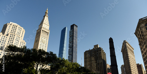 New York cityscape. Manhattan skyscrapers at Madison Avenue in New York City