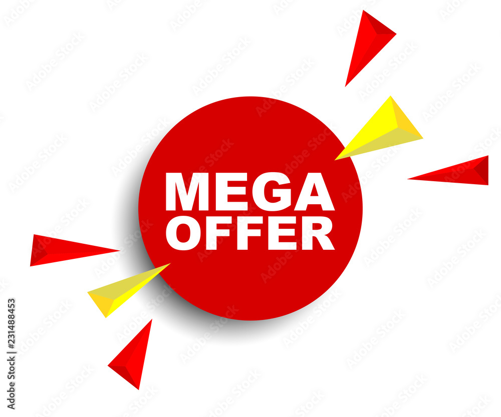 red vector banner mega offer red vector banner mega offer