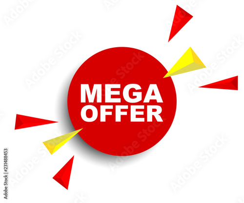 red vector banner mega offer