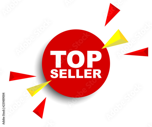 red vector banner top seller