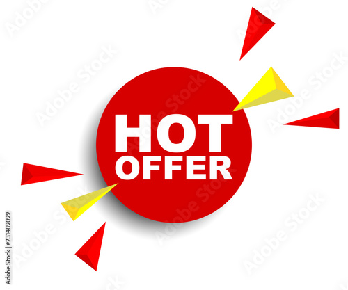 red vector banner hot offer
