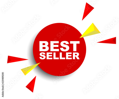 red vector banner best seller