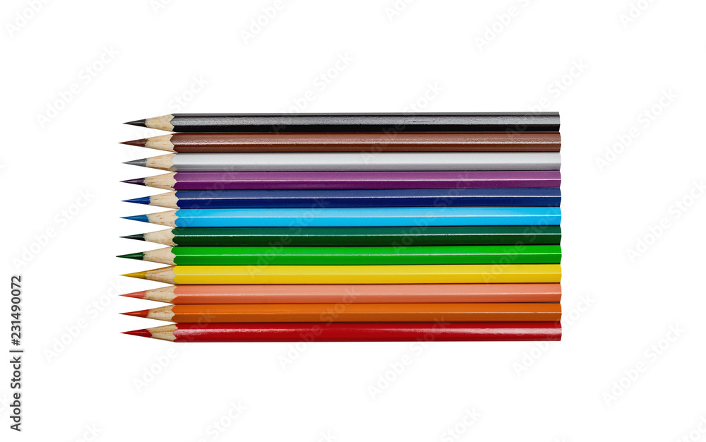 Color Pencils. Isolated on white. Color Pencils. Isolated on white.