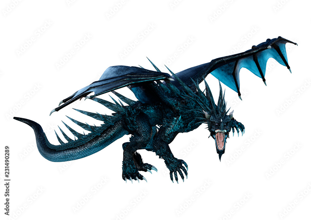3D Rendering Fairy Tale Dragon on White 3D Rendering Fairy Tale Dragon on White