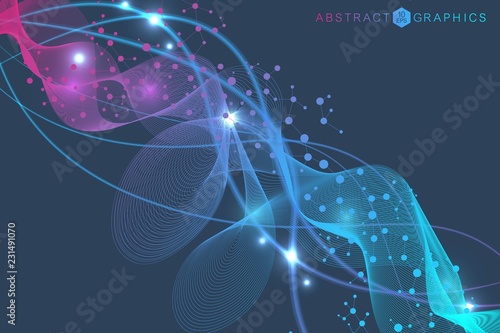 Big Data Visualization Background. Modern futuristic virtual abstract background. Science network pattern, connecting lines and dots. Global network connection vector.