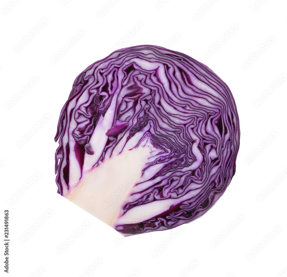 Purple cabbage on white background Purple cabbage on white background