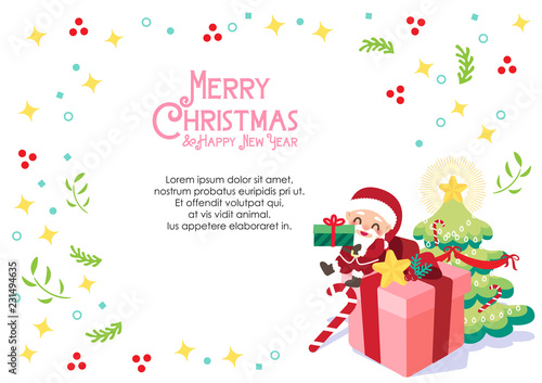 Fototapeta Naklejka Na Ścianę i Meble -  merry christmas card decoration vector