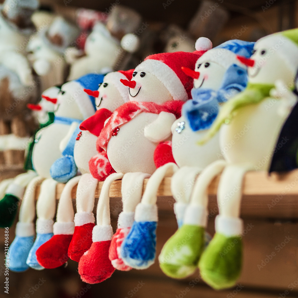 Obraz premium New Year. Christmas. Toys snowmen