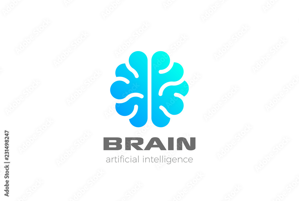 Brain Artificial Intelligence Logo design vector. AI technology