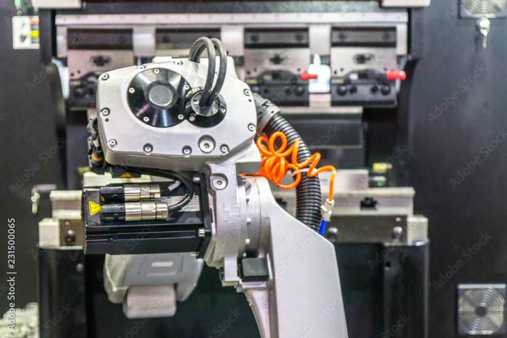 robot arm in factory robot arm in factory