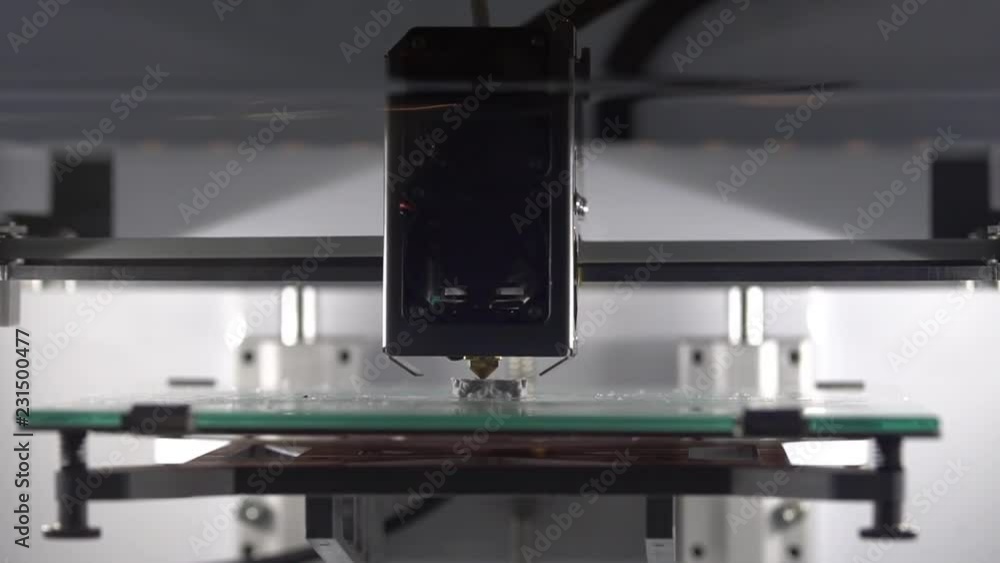 Close up view of 3d printing technology, 3d printer head Close up view of 3d printing technology, 3d printer head