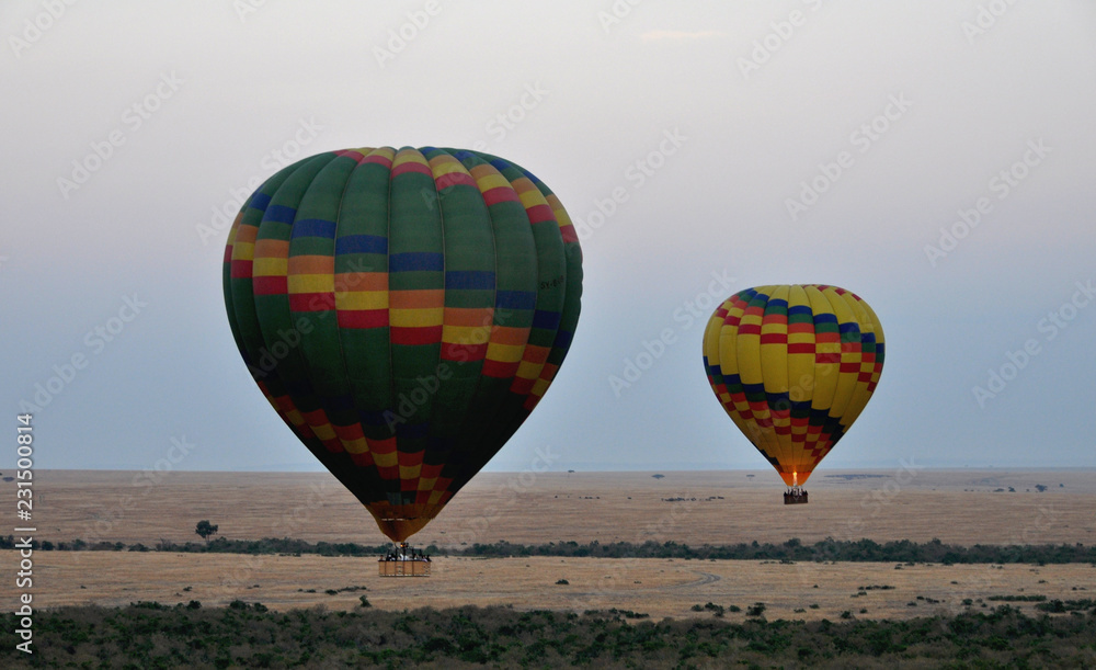 Air balloons at sunrise