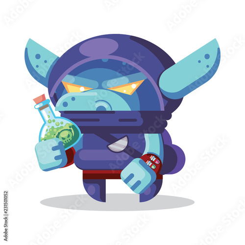 Fantasy RPG Game Character monsters and heros Icons Illustration. evil goblin rogue, ninja, thief with poison bottle