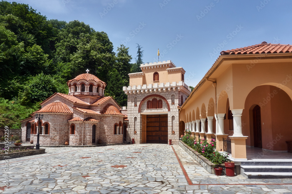 Fototapeta premium Courtyard Orthodox Monastery of Saint Dimitrios in Greece.