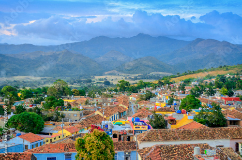 Photography Aerial view, Outskirts of Trinidat at sunset, Cuban Province