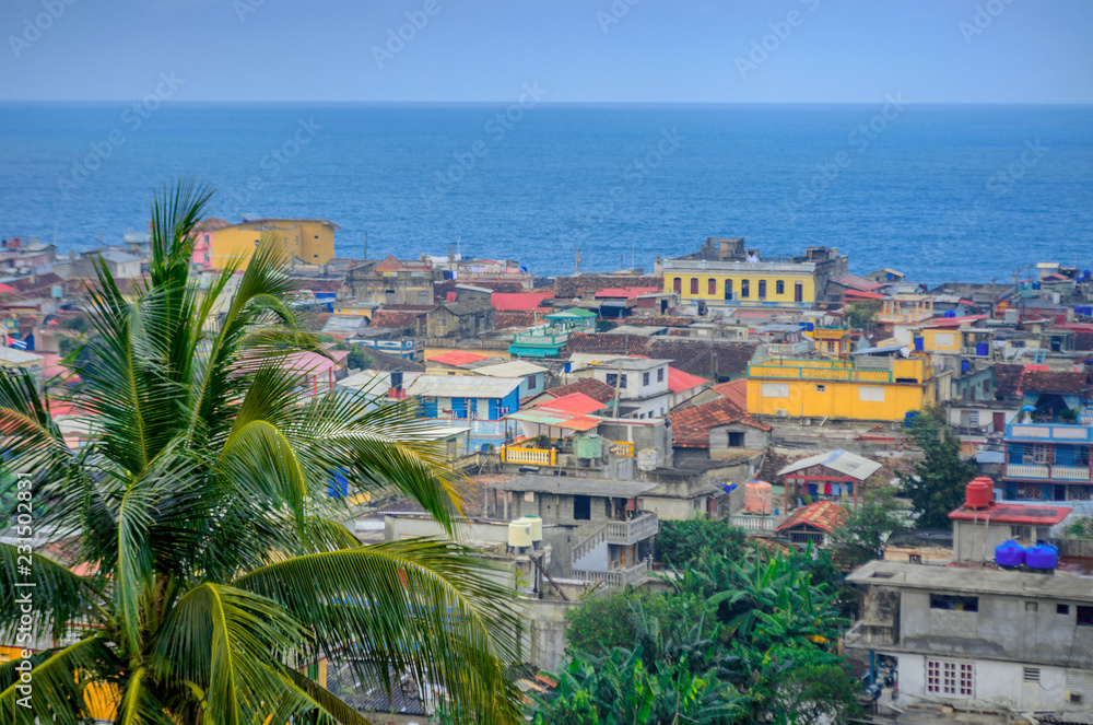 Old Cuban city on the coast, countryside