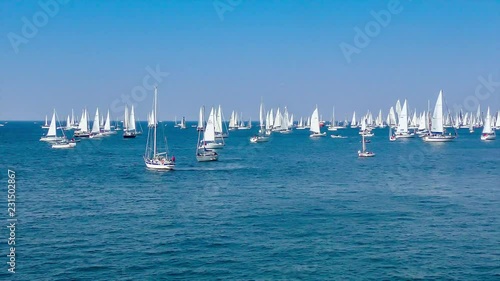 A lot of sailing boats on the regatta