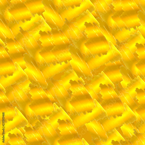 Vector Seamless Golden Pattern, Paint Strokes, Colorful Background.
