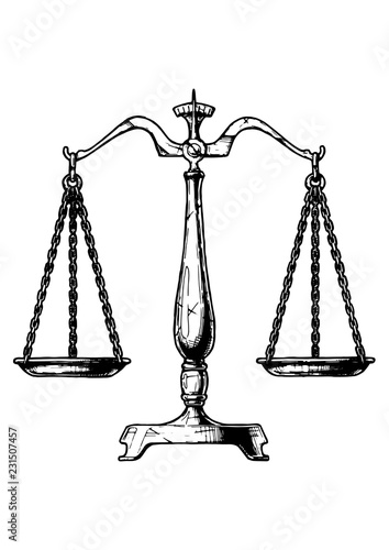 illustration of balance scale