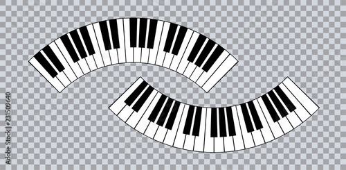 Piano icon and keys of piano concept modern music print and web design  poster on white vector illustration