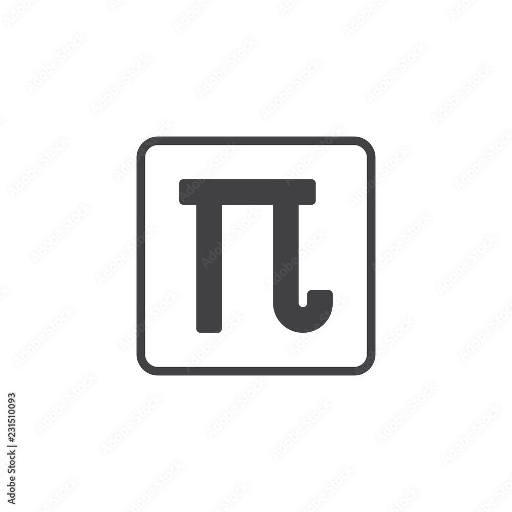 Mathematics Pi vector icon. filled flat sign for mobile concept and web design. simple solid icon. Symbol, logo illustration. Pixel perfect vector graphics Mathematics Pi vector icon. filled flat sign for mobile concept and web design. simple solid icon. Symbol, logo illustration. Pixel perfect vector graphics