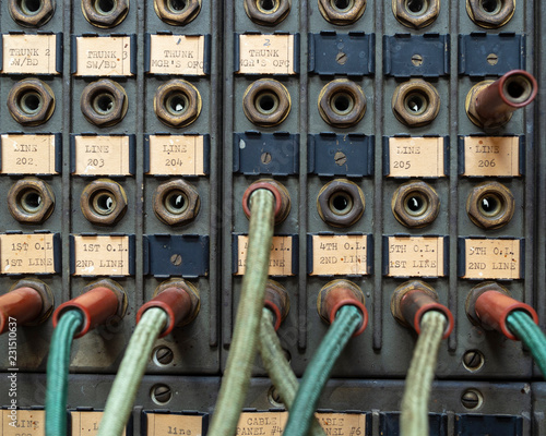 Tableau sur toile Vintage communication cables and connectors from the early 20th century