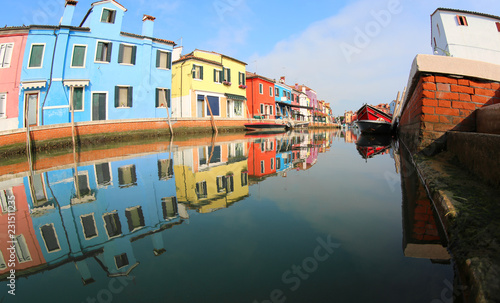 Colored Houses in Burano Island near Venice in Itay