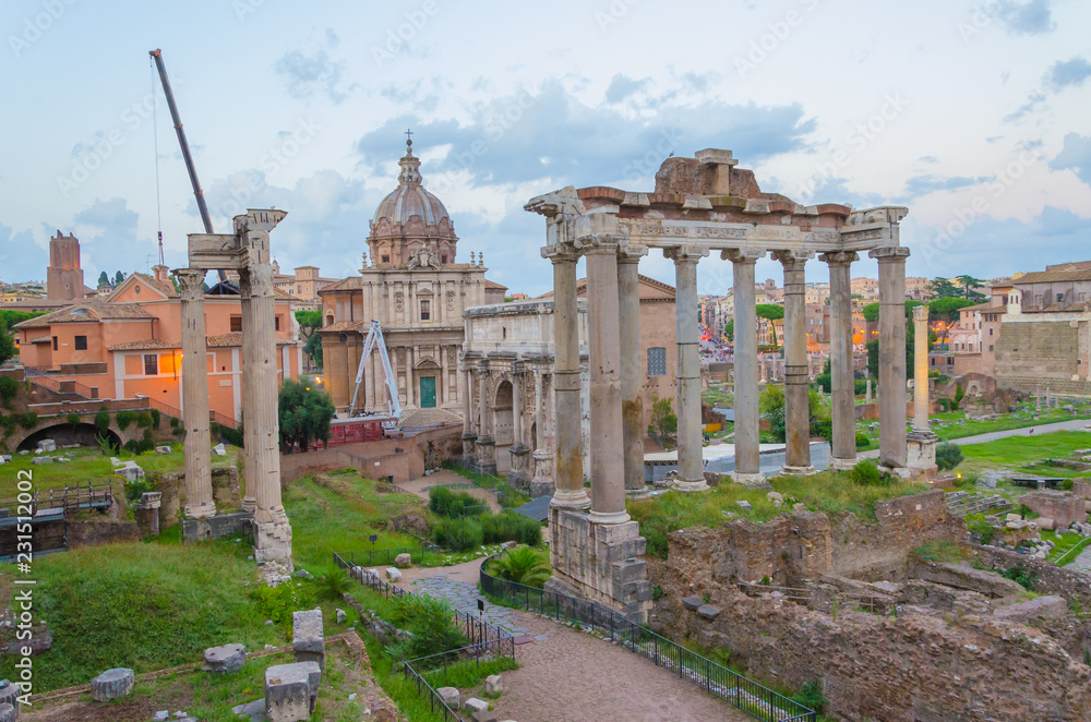 Archaeological site in the great city of Rome.