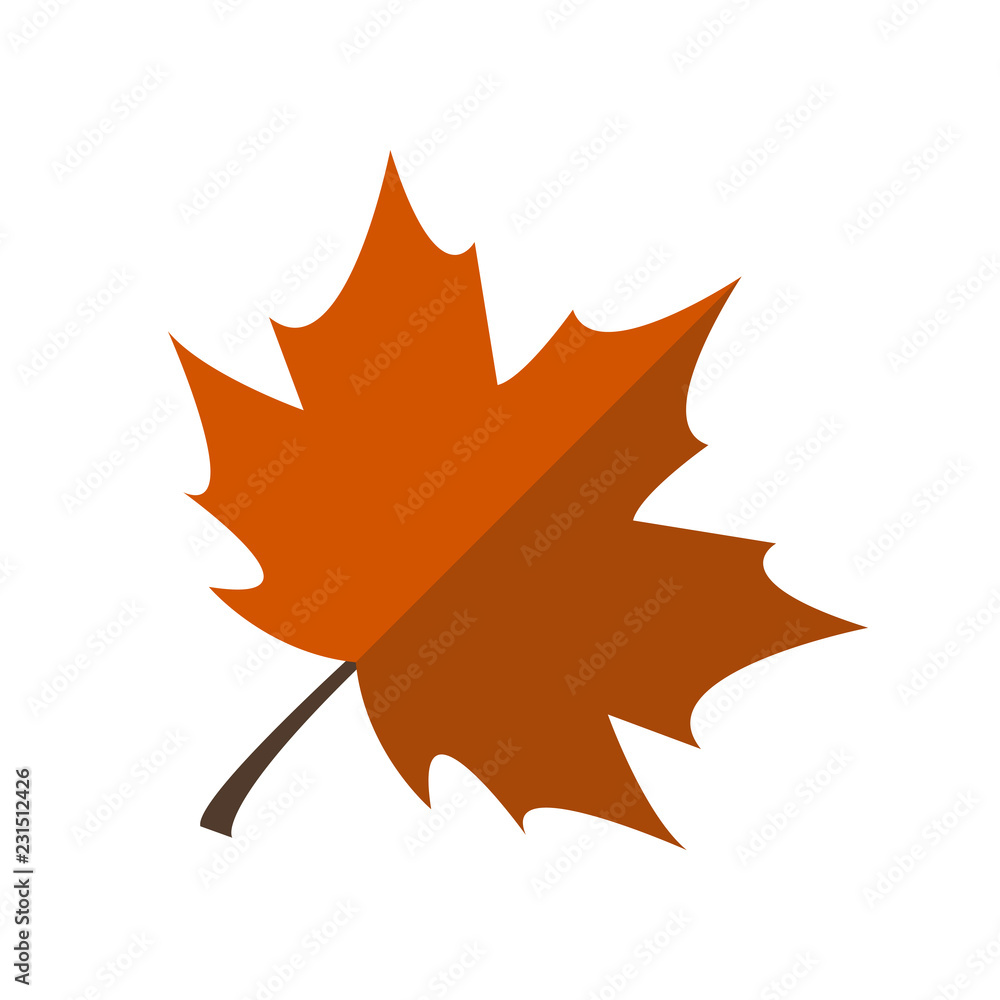 Autumn leaf flat icon on isolated white transparent background. Autumn leaf flat icon on isolated white transparent background.