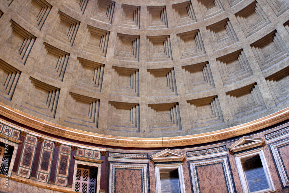 Interior of the Pantheon in Rome, Italy