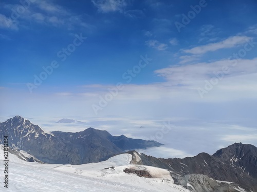 mountains peaks in winter