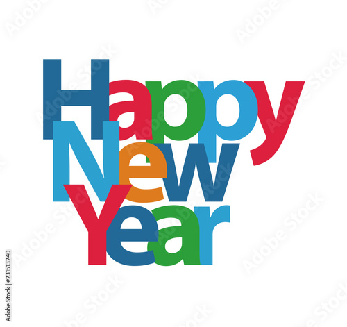 Merry Christmas and Happy New Year lettering template. Greeting card or invitation. Winter holidays related typograph