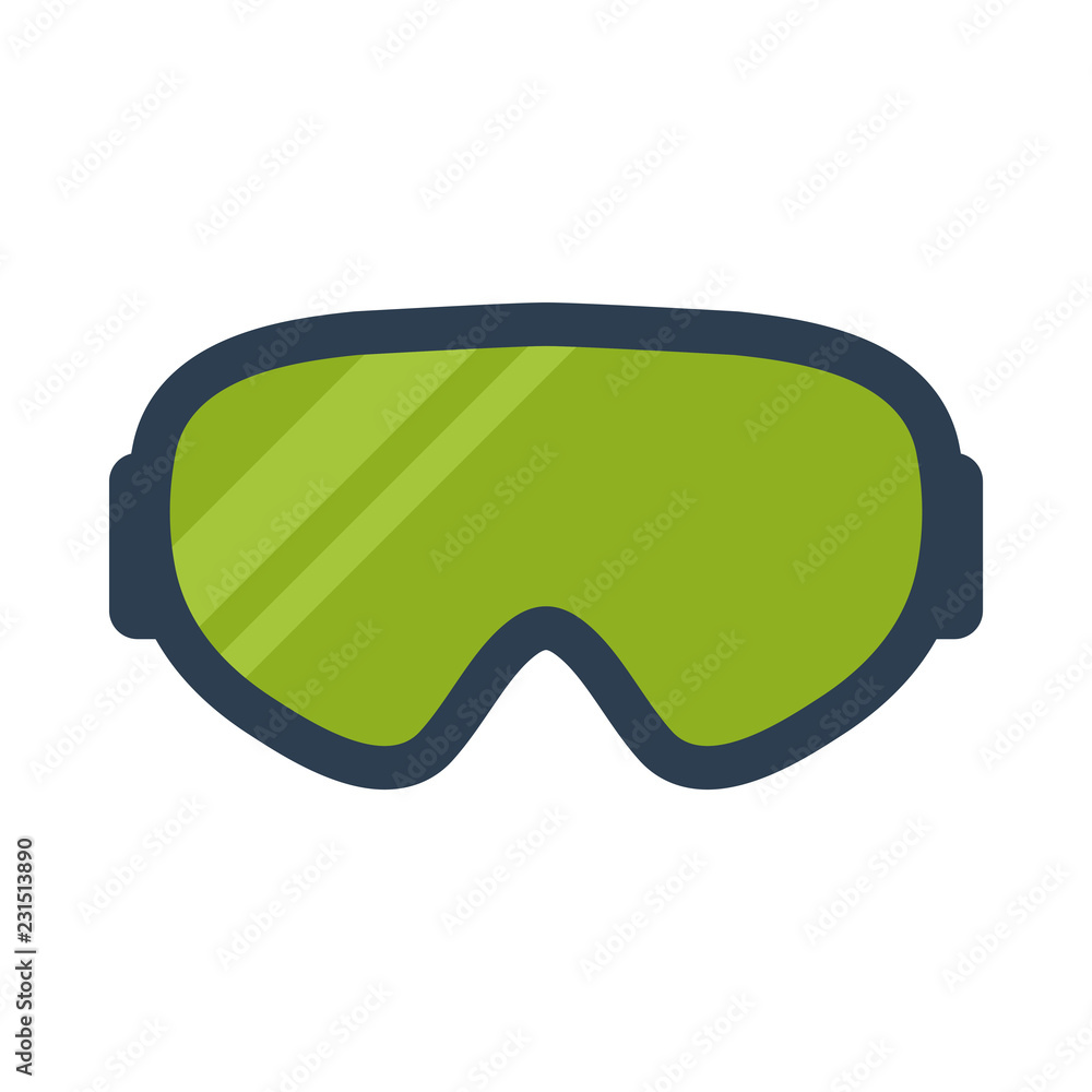 Ski and snowboard goggles flat icon on isolated white transparent  background. Stock Vector | Adobe Stock