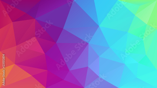vector abstract irregular polygonal background - triangle low poly pattern - neon full color spectrum rainbow - holographic gradient