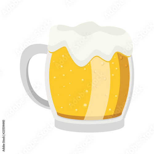 Glass of beer on a white background, vector illustration, EPS 10.