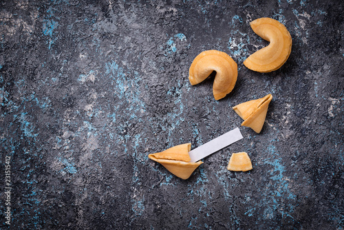 Traditional Chinese fortune cookies with prediction