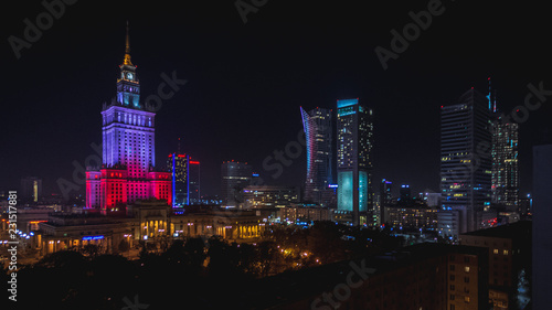 Warszawa nocą